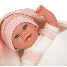 Arias kūdikėlis su pleduku, rožinė, 35 cm