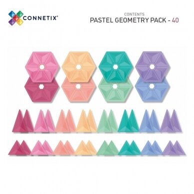Connetix Pastelinis Geometrinis rinkinys 40 dalių 3