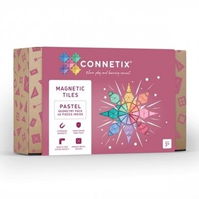 Connetix Pastelinis Geometrinis rinkinys 40 dalių