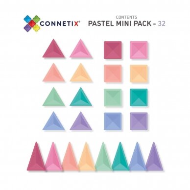 Connetix pastelinis MINI rinkinys 32 dalių 6