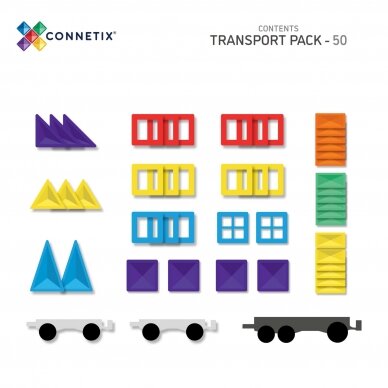 Connetix TRANSPORTO rinkinys 50 dalių 9