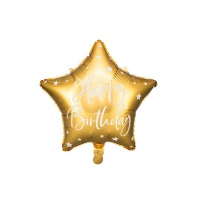 Folinis balionas "Happy Birthday" 40cm auksinis