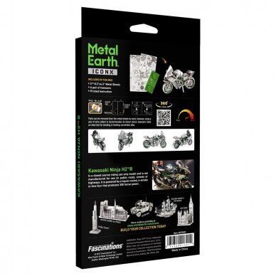 Metalinis 3D konstruktorius "Kawasaki Ninja Green" Iconx serija 2