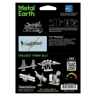 Metalinis 3D konstruktorius Mustang P-51 2