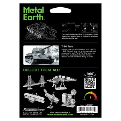 Metalinis 3D konstruktorius "T-34 Tank" 3