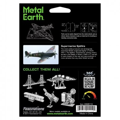 Metalinis 3D konstruktorius "WWII Supermarine Spitfire" 3