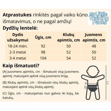 Mokomosios kelnaitės-atprastukės, Bitė, 2-3 metai 4