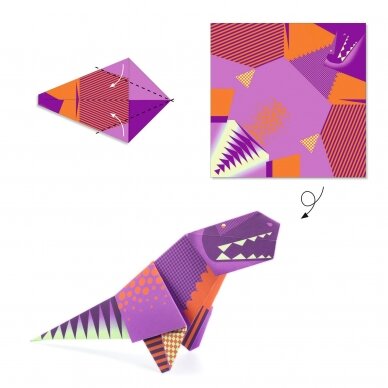 Origami rankdarbis Dinozaurai 2