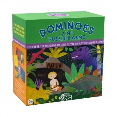 Žaidimas domino-dėlionė 2in1, Dinozaurai